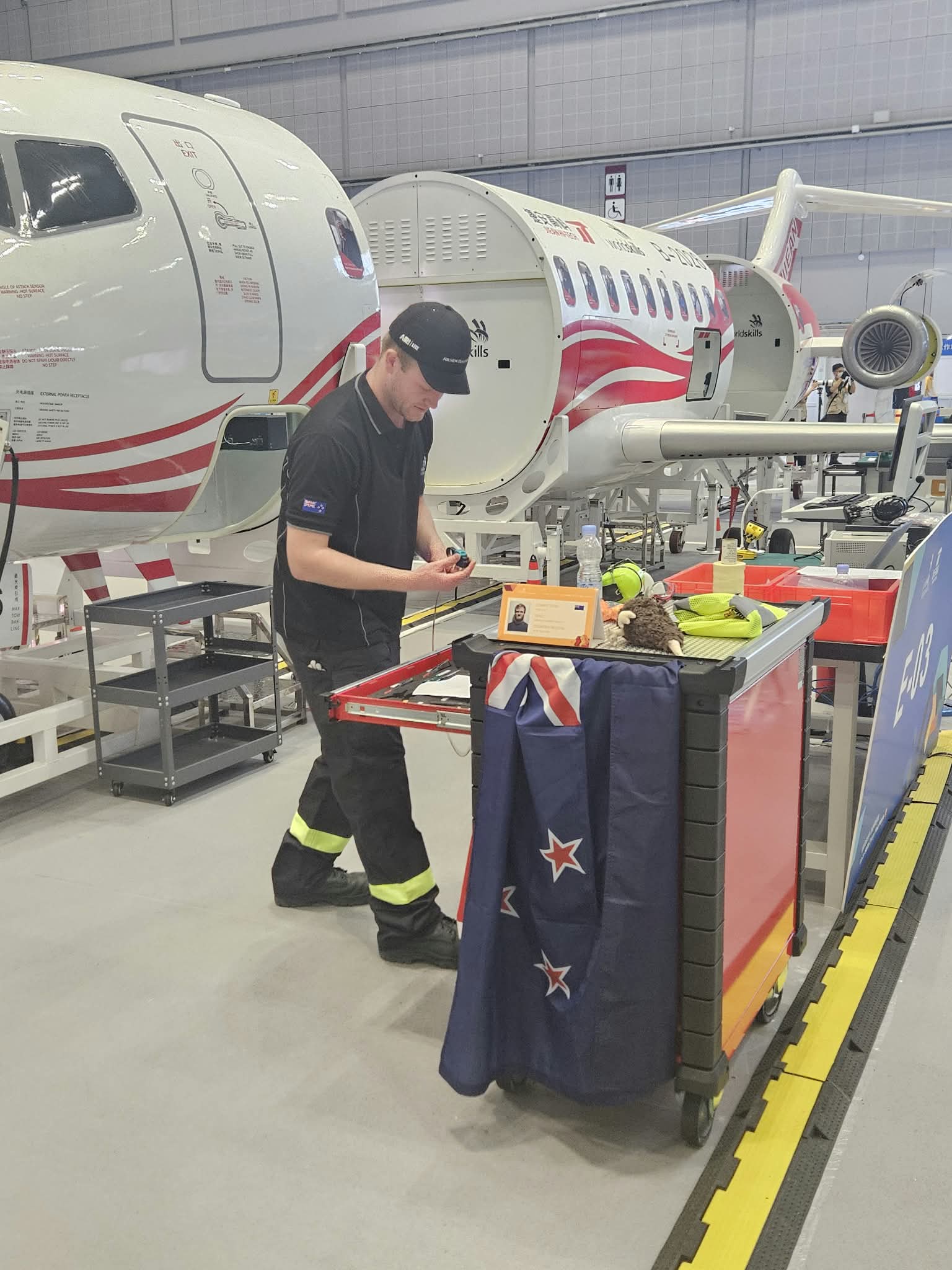 Day 1. Jack selecting tooling for an avionics electrical repair. Day 1. Jack selecting tooling for an avionics electrical repair.